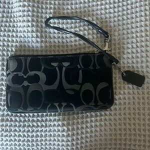 Coach black wristlet